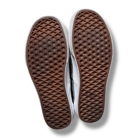 Vans Classic Slip-On Aloha Hawaiian Black True White Sneaker Women's Size 7 - Picture 9 of 11